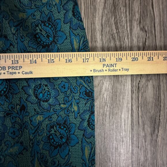 J. Jill XS Petite Floral Jacquard Pencil Skirt Teal Blue Green Tapestry Style - Picture 6 of 6